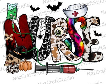 Halloween Nurse PNG, Spooky Nurse Sublimation, Halloween Nurse Shirt Design, Nurse Life, Funny Nurse Clipart, Medical PNG, Nurse Gift PNG
