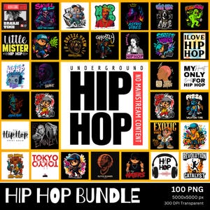 100 PNG Hip Hop Bundle, Urban Rapper Clipart, Underground Rap Album Cover PNG, Streetwear Graffiti PNG, Sublimation T-Shirts, Mugs, Tumblers