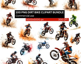 100 PNG Clipart di moto da cross, pacchetto PNG di gare di motocross, pacchetto PNG di moto da cross, clipart di motociclisti fuoristrada per sublimazione