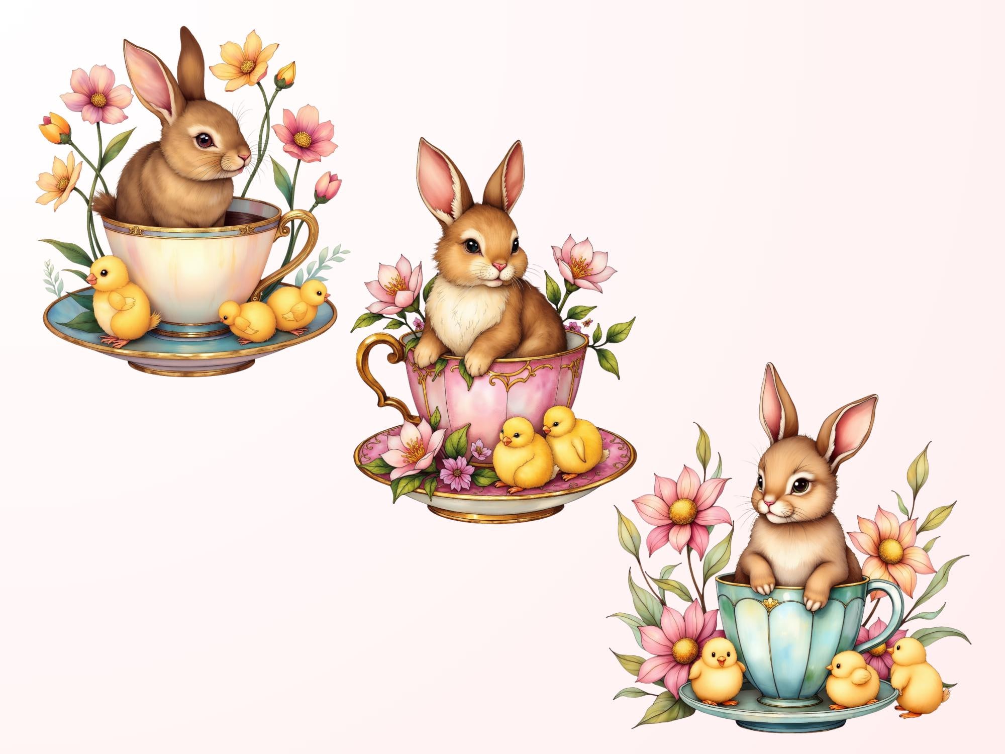 Easter Bunny Clipart Bundle, Cute Bunny PNG SVG JPG, Spring Easter ...