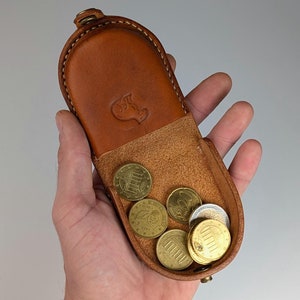 Porte-monnaie en cuir fait main, poche fer à cheval, porte-monnaie à fermeture pression, pochette à monnaie vintage, porte-monnaie en cuir