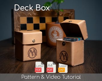 Deck Box Pattern, Storage Container Pattern - Leathercraft PDF Download Pattern with Video Tutorial