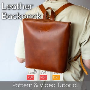 Molde em PDF para mochila de couro - Dois tamanhos com zíper e tutorial em vídeo