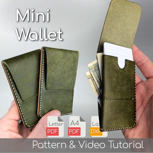 Kartenhalter Schnittmuster Leder Geldbörse Schnittmuster PDF Download Leder Geldbörse Vorlage DIY Geldbeutel Tutorial Video Anleitung