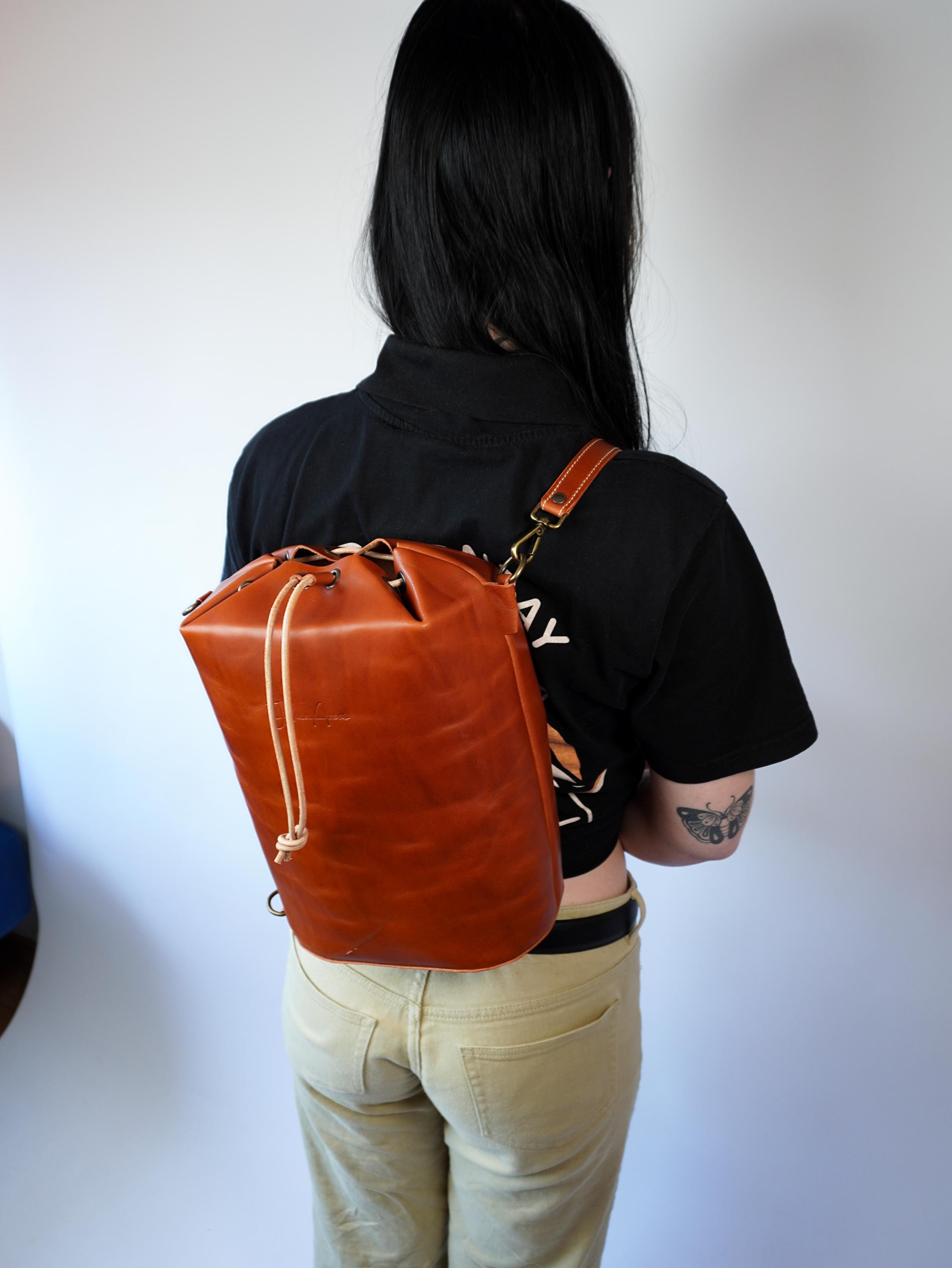 Leather Bucket Bag Pattern PDF - 3 Sizes Drawstring Handbag + Video ...