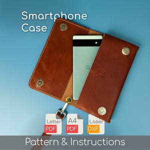 Modello per custodia per telefono / Modello per custodia in pelle per telefono / Download PDF + Tutorial per custodia fai da te