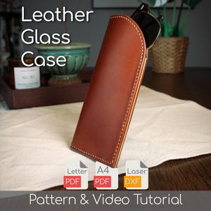 Patrón de estuche para gafas de cuero Manualidades con cuero Patrón de estuche para gafas Descarga en PDF Plantilla de estuche Tutorial en vídeo para caja de gafas de sol DIY