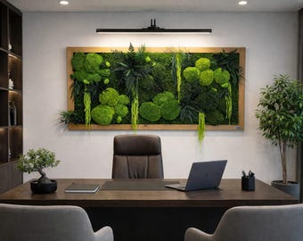 Moss picture - plant picture made from preserved moss