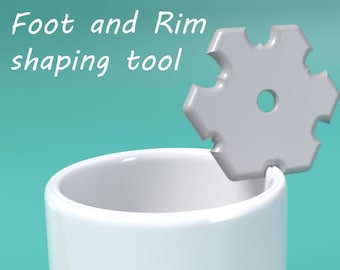 Foot and Rim Shaping tool - Wheel throwing tool - Pottery tools - model 08 - PLA Print