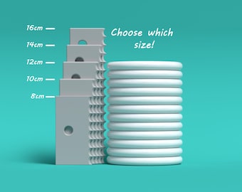 Wheel throwing rib tool - 8,10,12,14,16cm - Set 02 model 05 - PLA Print
