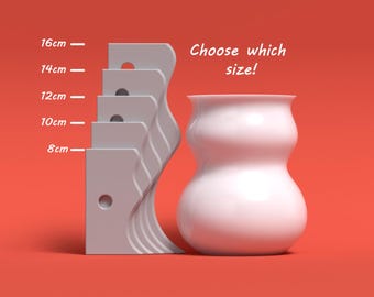 Wheel throwing rib tool - 8,10,12,14,16cm - Set 03 model 08 - PLA Print