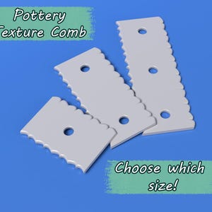 3D Printed Pottery Texture Comb: Hand Building & Wheel Throwing (8-16cm)