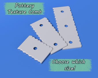 3D Printed Pottery Texture Comb: Hand Building & Wheel Throwing (8-16cm)