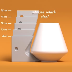 May include: White ceramic vase with a wide base and a narrow opening. Choose which size: 8cm, 10cm, 12cm, 14cm, or 16cm.