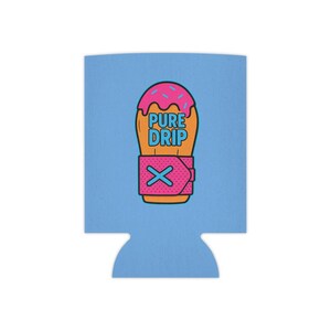 Pure Drip Fun and Colorful Can Cooler Koozie with Design, Summer Vibe, Poolside Fun, Outdoor Parties, Gift for Drink Lovers