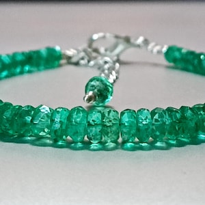 AAA++Top Quality Emerald Bracelet, Natural Emerald Faceted Beads, Zambia Emerald Strand, Amazing Emerald Bracelet, Emerald Gemstone Bead