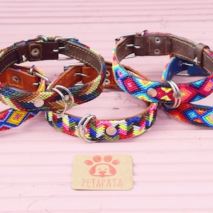 Handmade Mexican Woven Dog Collars: Medium Sized Dogs - (Fits Neck 35cm - 40cm )