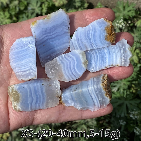 Raw Blue Lace Agate Slice Slab - Polished Crystal Slab for Healing, Home Decor, Birthday Gifts - Natural Rough Blue Agate Tile