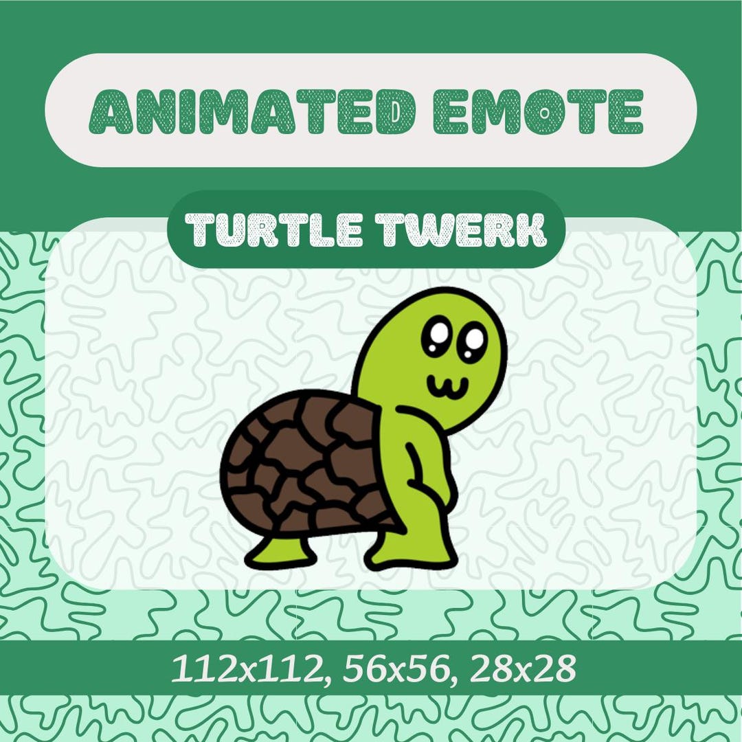 Twerking Turtle Animated Alert, Emote Twitch Stream Chat GIF, Turtle