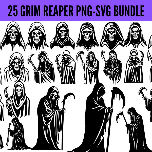 Grim Reaper SVG Bundle - Grim Reaper PNG - Grim Reaper Clipart - Grim Reaper SVG Cut Files for Cricut - Grim Reaper Svg - Grim Reaper Design