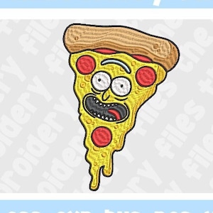 Pizza Rick Embroidery File, Rick & Morty Embroidery File, Digital download, Instant download