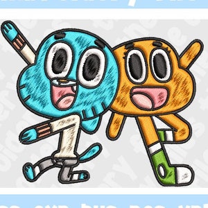 Gumball und darwin Stickdatei, Gumball Stickdatei, Sofort Download, Sofort Download