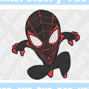 Arquivo de bordado de desenho animado de Miles Morales, arquivo de bordado do Homem-Aranha, download digital, download instantâneo