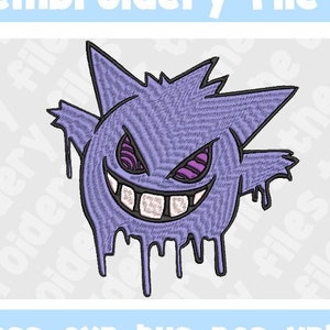 Gengar Stickdatei, Poke Stickmuster, Sofort download