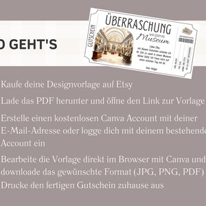 Voucher museum visit template | Voucher template art exhibition gallery to print out | Gift voucher to design | Gift idea image 6