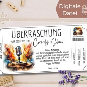 Voucher Comedy Show Sjabloon | Voucher sjabloon open mic stand-up comedy om af te drukken | Cadeaubon om te ontwerpen | cadeau-idee