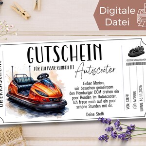 Voucher botsautoritsjabloon om af te drukken | Cadeaubon voor een bezoek aan de beurs | hype | Eerlijk | Volksfeest | Cadeau idee