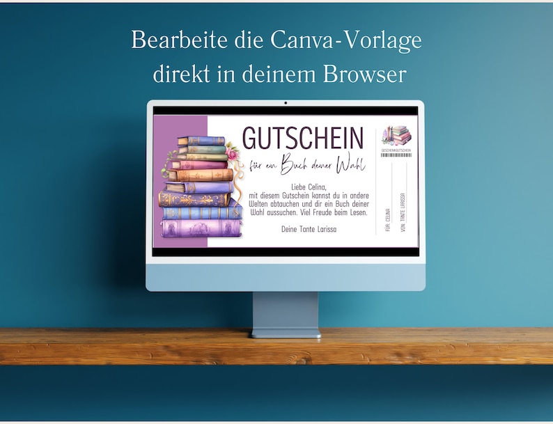 Voucher for a Book Book Voucher to Print Out Gift Voucher Etsy