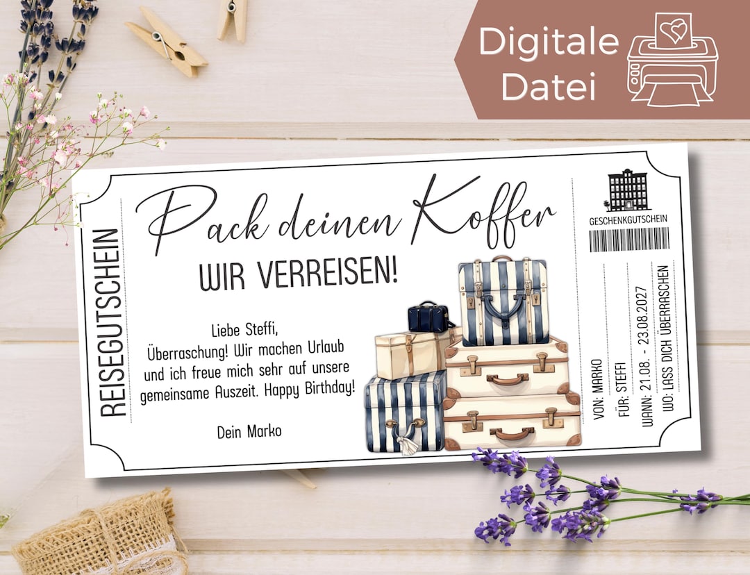 Modèle de bon de voyage à imprimer pour préparer votre valise | bon de ...