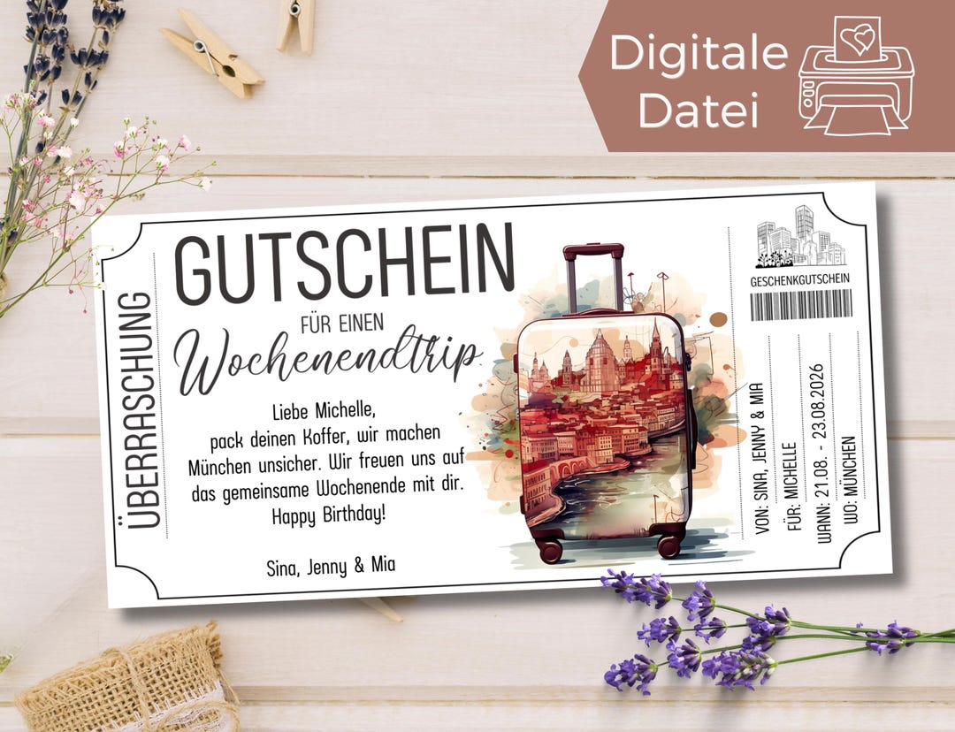 Gutschein Wochenendtrip Vorlage Kostenlos
