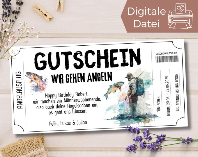 Geldgeschenk Angler Angeln Angeltörn Fischen Geburtstag Rente Ruhestand