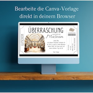 Voucher museum visit template | Voucher template art exhibition gallery to print out | Gift voucher to design | Gift idea image 5
