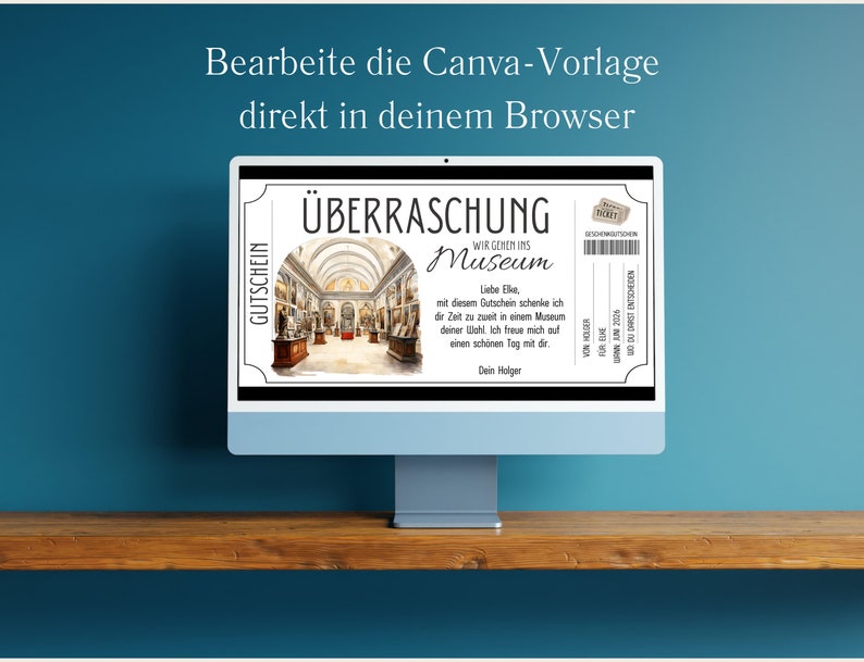 Voucher museum visit template | Voucher template art exhibition gallery to print out | Gift voucher to design | Gift idea image 5
