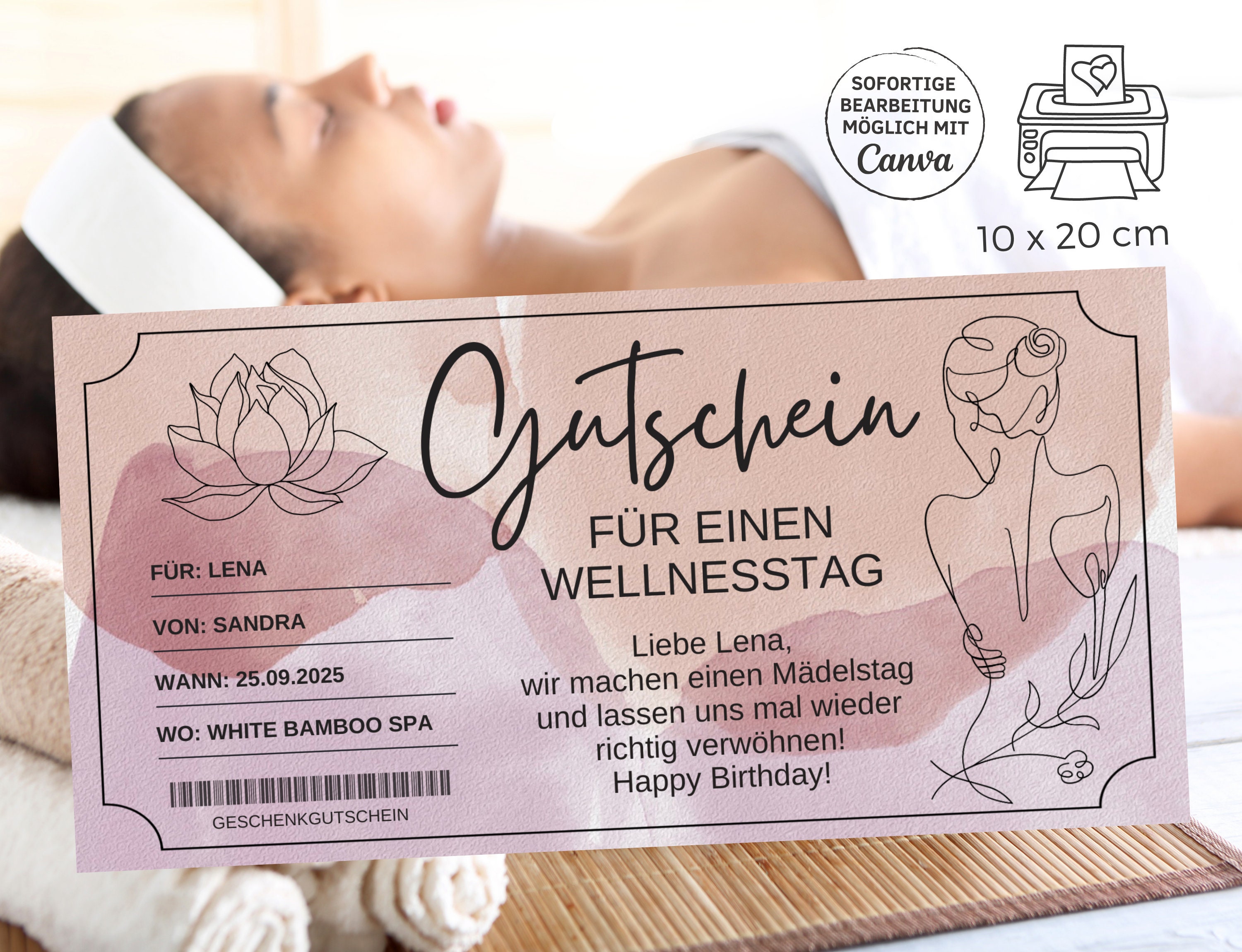Gutschein Wellnesstag Vorlage Gutschein Wellness Spa Wochenende zum