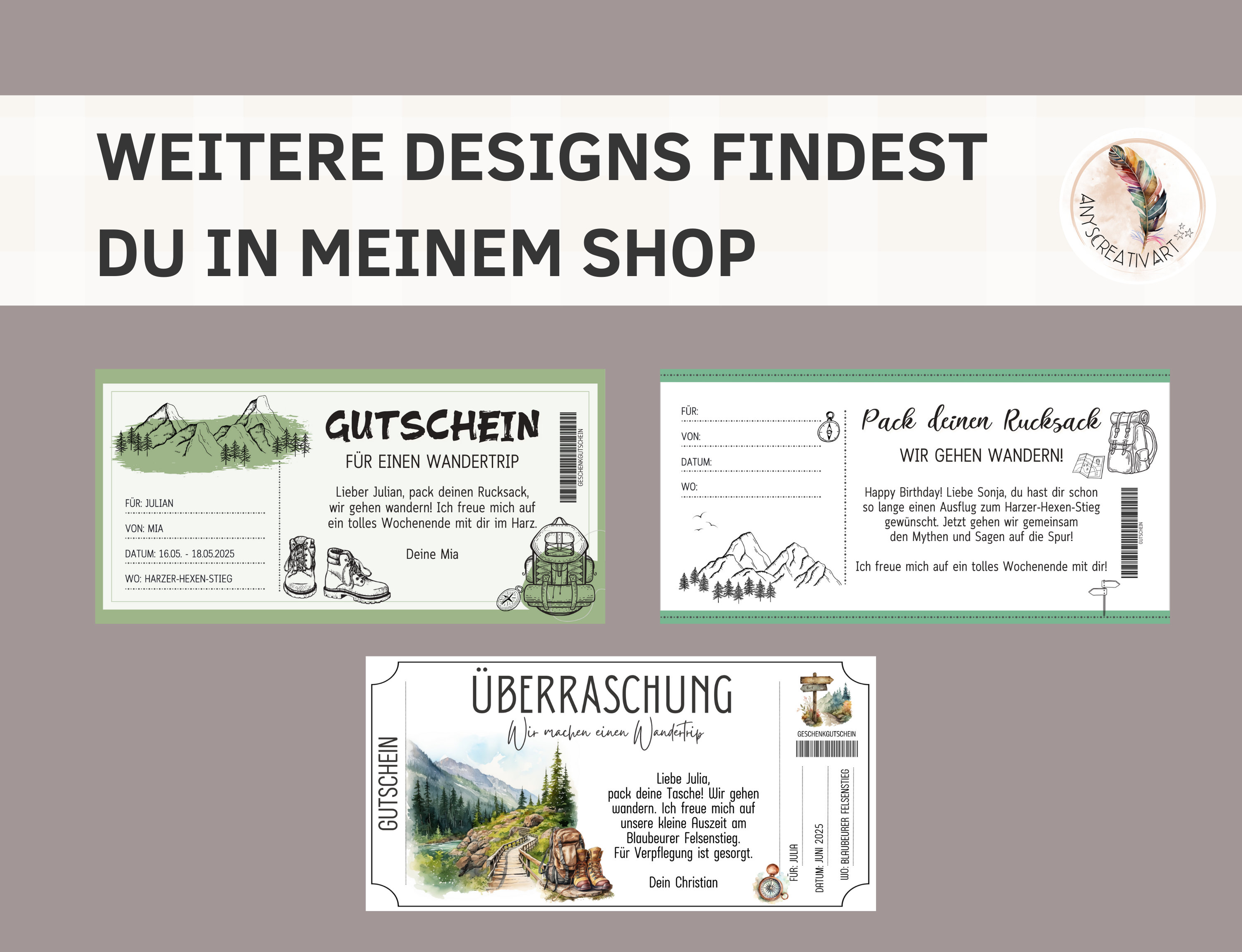 Gutschein Wandern Vorlage Gutschein Ausflug zum Ausdrucken Gutschein