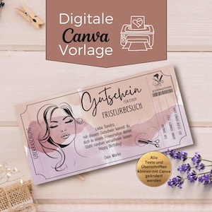 Plantilla de cupón de peluquería para imprimir | Plantilla de cupón de peluquería | Cupón de peluquería para diseñar