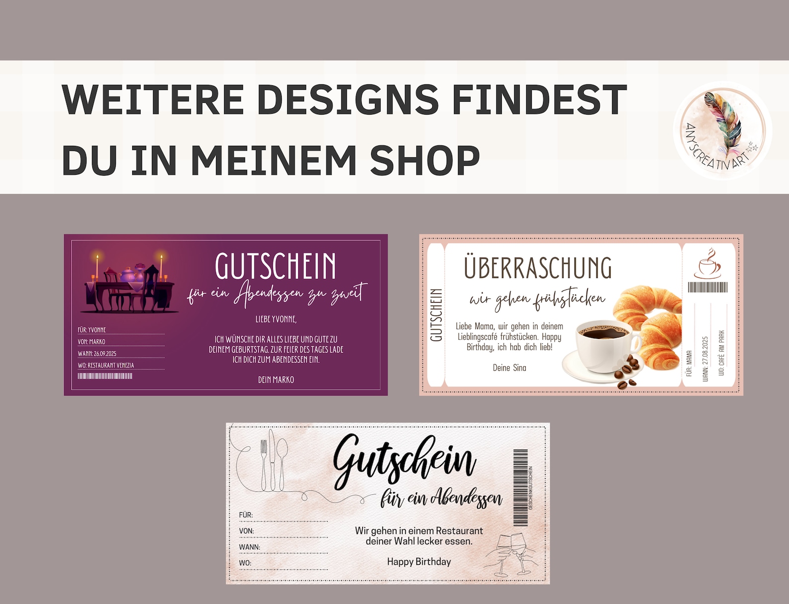 Gutschein Sushi Essen gehen Vorlage | Gutscheinvorlage Abendessen ...