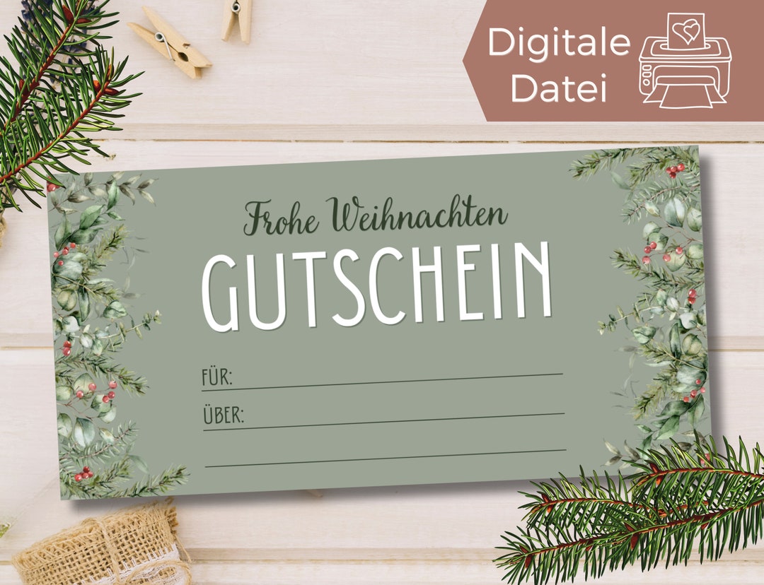 Gutschein Weihnachten Vorlage universal blanko