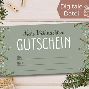 Plantilla de vale de Navidad universal | Vale de regalo de Navidad en blanco para imprimir | Tiempo para ideas de regalos en lugar de cosas