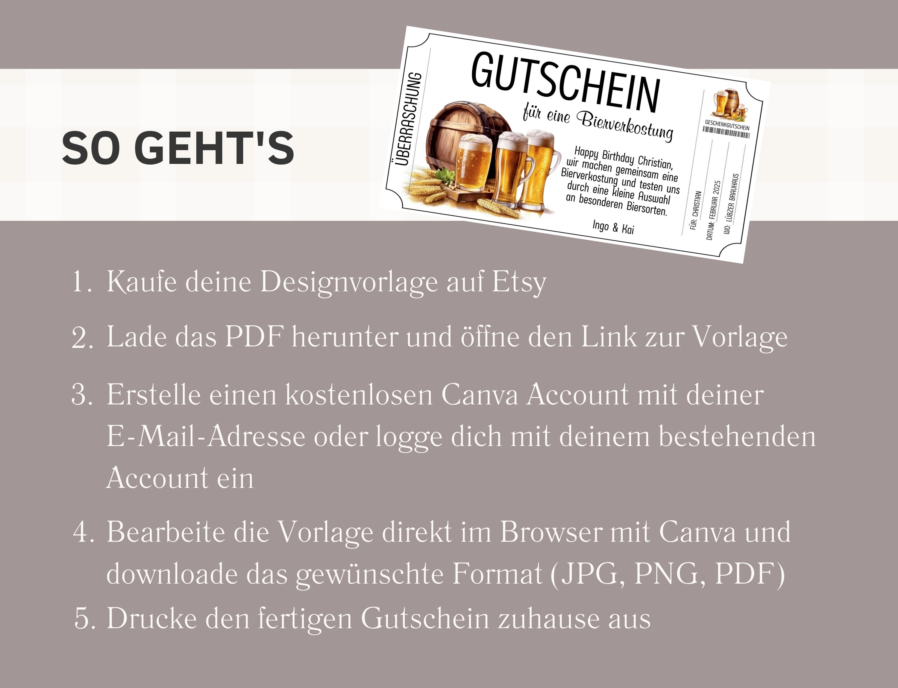 Voucher Beer Tasting Template to Print Out Beer Tasting Voucher to Design Gift Voucher for a
