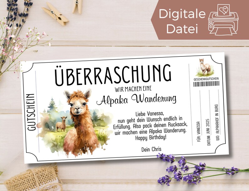 Gutschein Alpakawanderung Für 2 Personen (ab 10 Jahre
