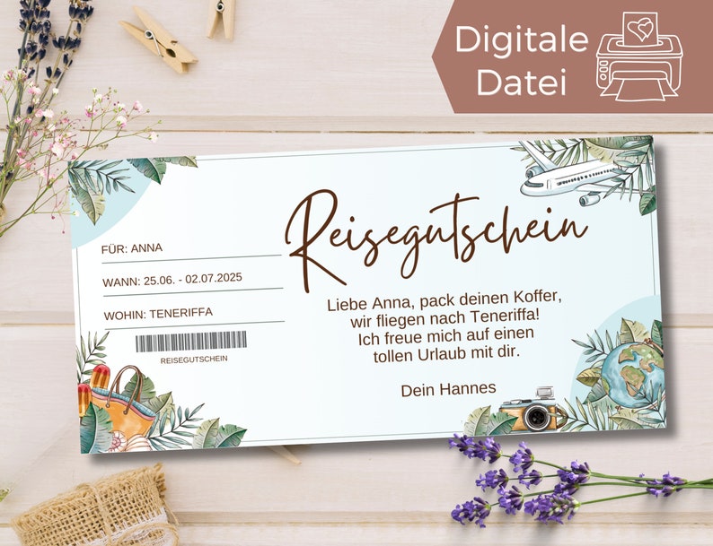 Gutschein Fur Eine Reise Text
