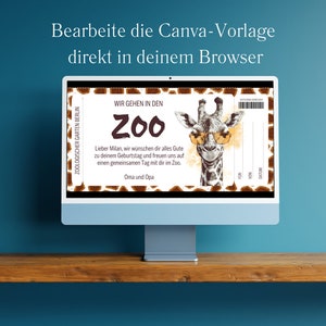 Zoo Visit Voucher Template Voucher trip to the zoo to print out Gift voucher zoo to design gift card image 4