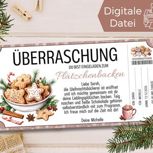 Modello voucher per la cottura dei biscotti da stampare | Buono per tempo insieme invece di cose | Buono cottura biscotti di Natale | Biscotti