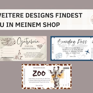 Eating out voucher template to print at home Voucher dinner Voucher restaurant visit to design gift card image 9