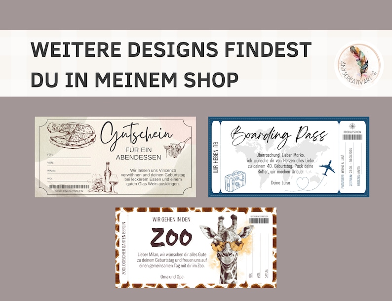 Eating out voucher template to print at home Voucher dinner Voucher restaurant visit to design gift card image 9